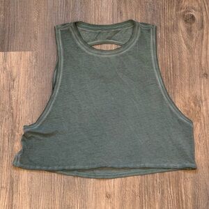Lululemon Cut Back Washed Tank Top, Size 10 Gray/Green